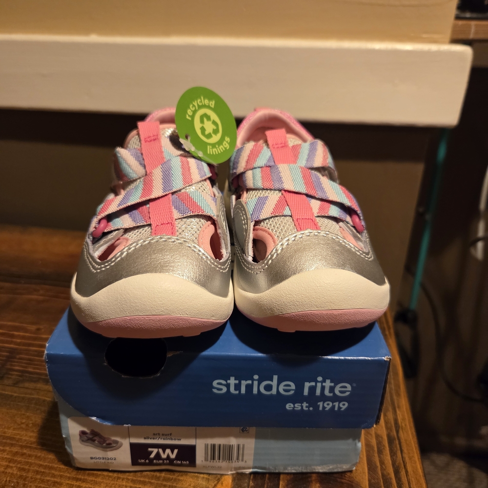 Stride Rite Pink and Silver Kids' Sneakers